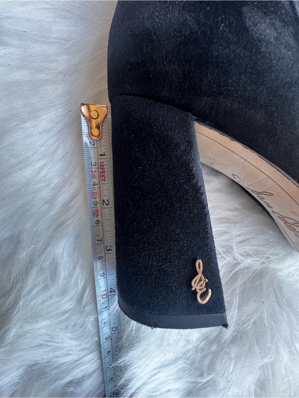 Sam Edelman Women’s Black Suede Ankle Block Heel Boots Side Zip Square Toe Sz 6 - Picture 11 of 14